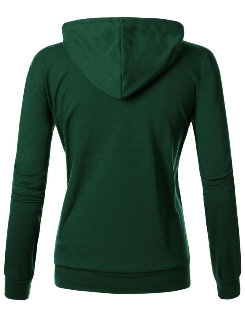 GIVON Women's Lightweight Zip Up Hoodie â€“ Long Sleeve Thin Casual Hooded Jacket, Plus DCF200-GREEN-L - Image 3